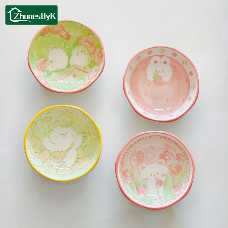 Sauce Dipping Cup - 4 Pezzi Piattini Decorativi in Ceramica