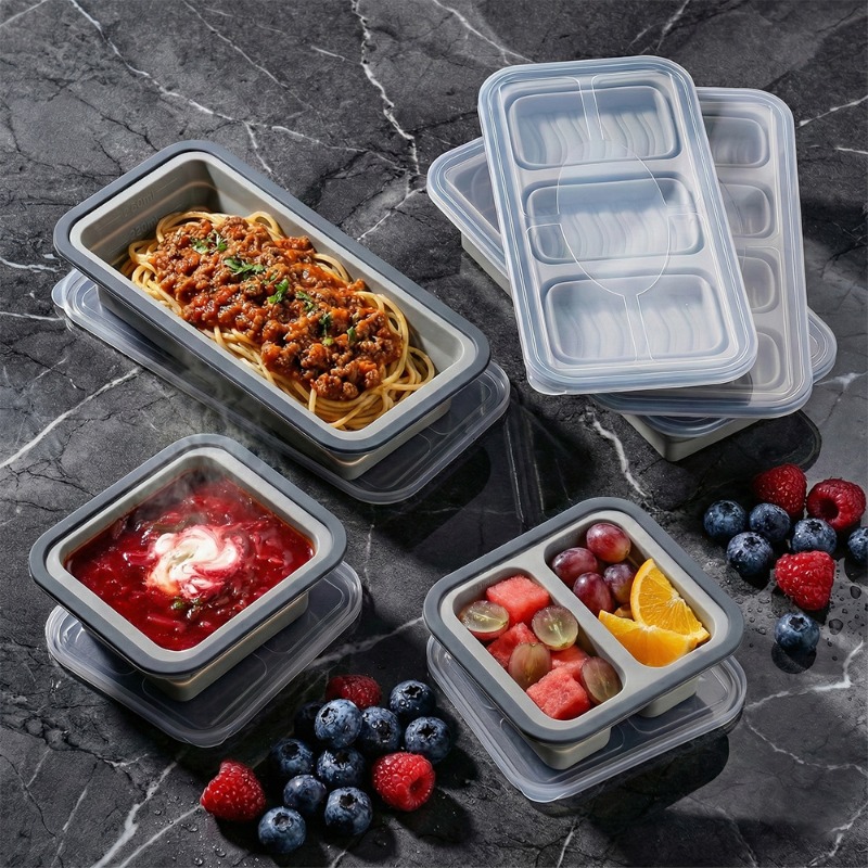 Meal Prep Oven Safe Containers - Vassoio per Congelatore in Silicone con