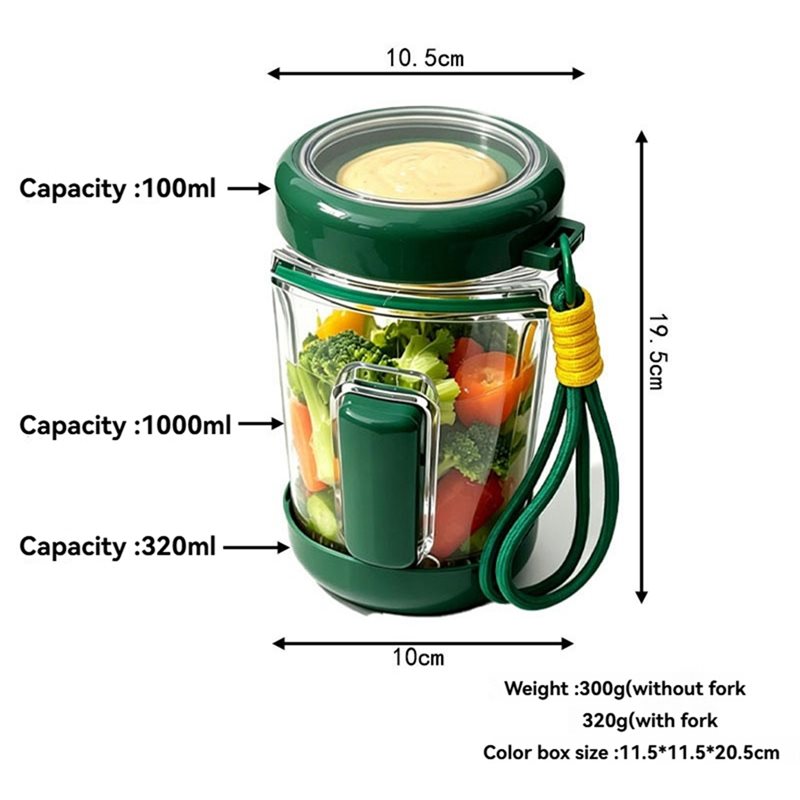 ABGH-Salad Pod Contenitore Por - Meal Prep Jar Salad recensione e prezzo
