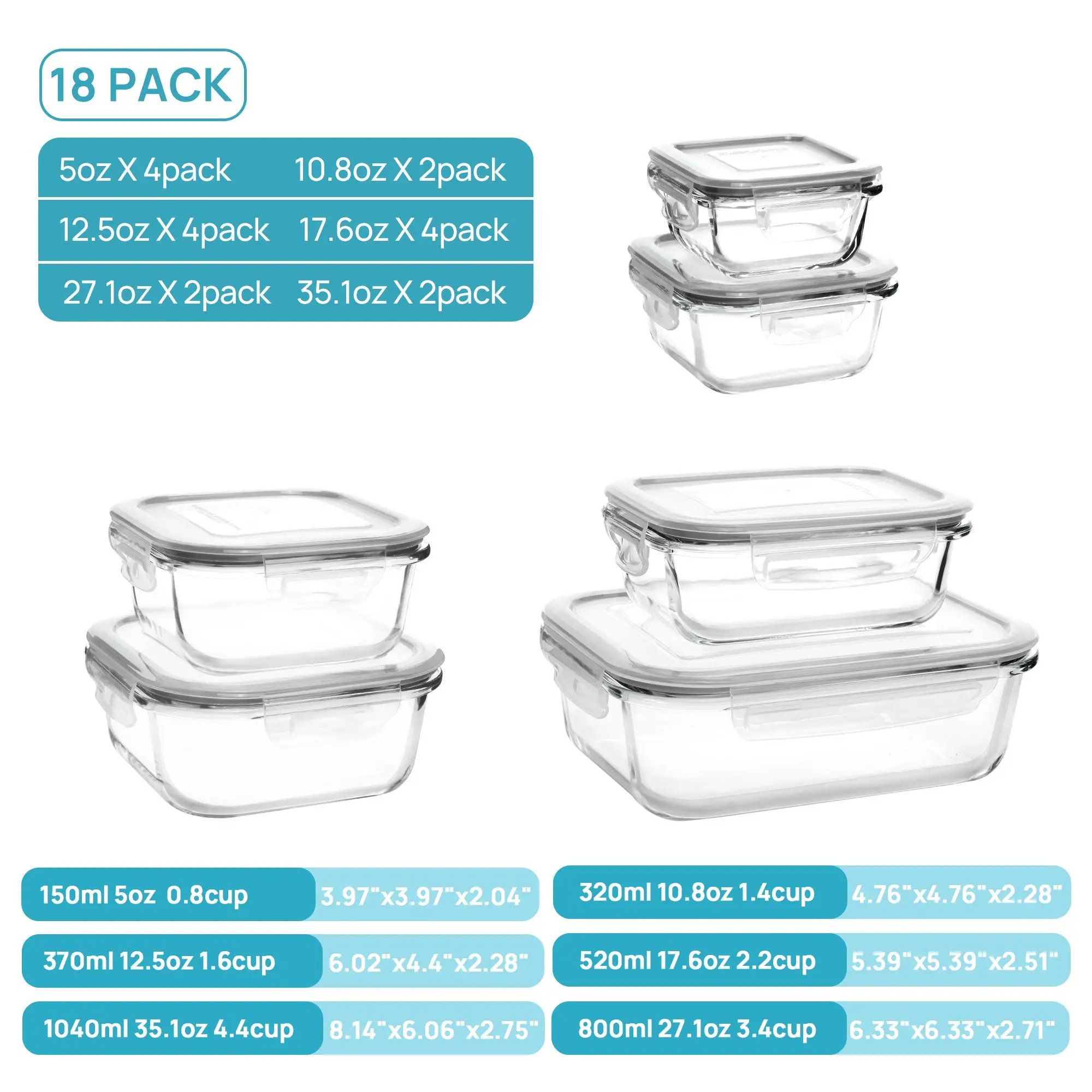 Confezione da 18 contenitori i - Meal Prep Oven Safe Containers recensione e prezzo