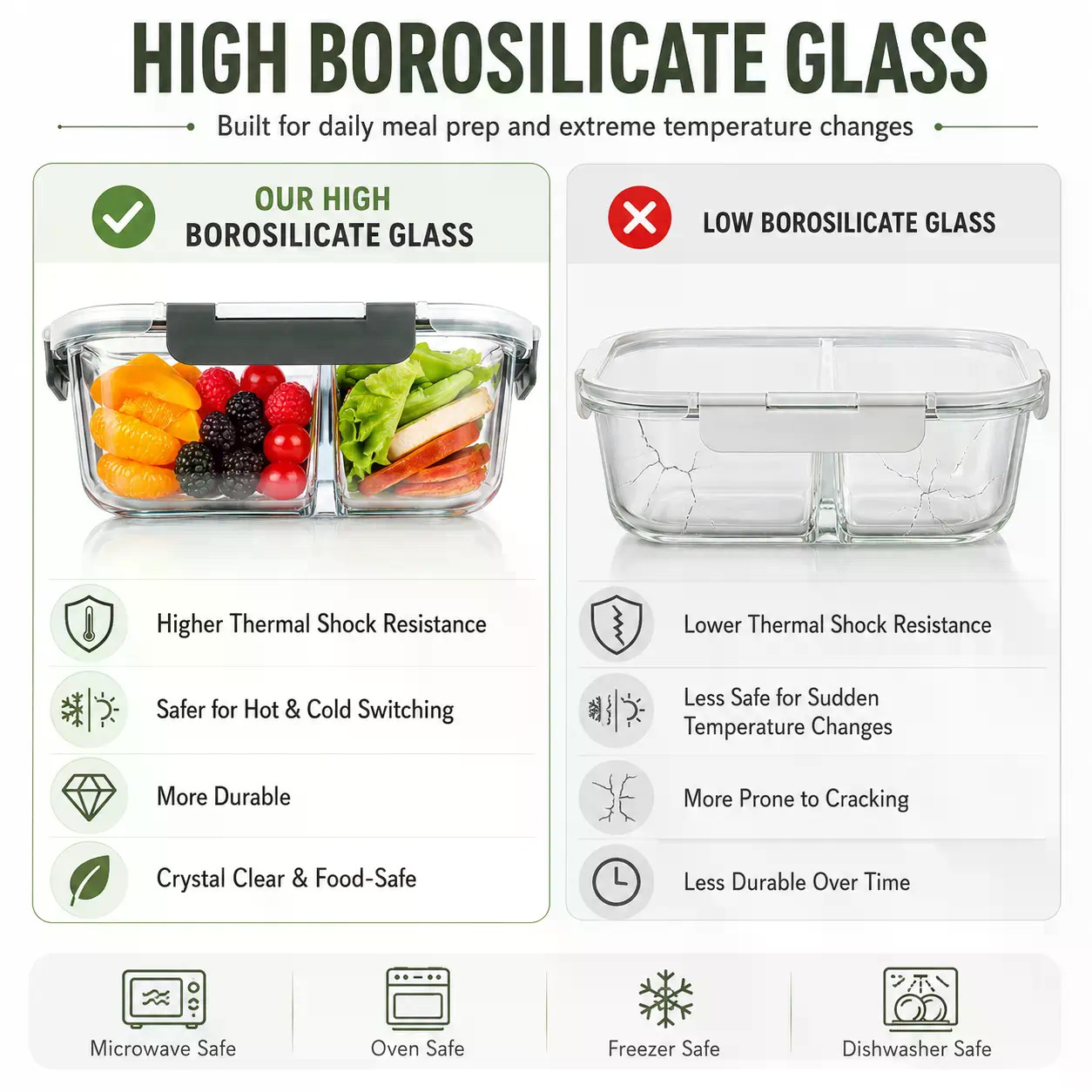 Set di 5 Contenitori Rettangol - Meal Prep Oven Safe Containers recensione e prezzo